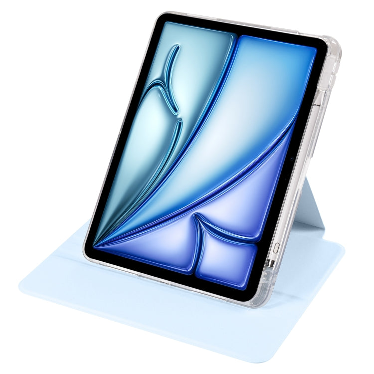 For iPad Air 13 2024 Clear Acrylic 360 Rotation Detachable Leather Tablet Case(Ice Blue) - iPad Air 13 2024 Cases by PMC TechLife | Online Shopping South Africa | PMC TechLife | Buy Now Pay Later Mobicred