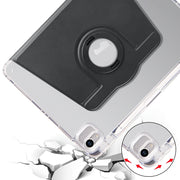 For iPad Air 13 2024 Clear Acrylic 360 Rotation Detachable Leather Tablet Case(Black)