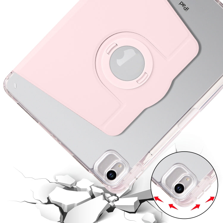 For iPad Air 13 2024 Clear Acrylic 360 Rotation Detachable Leather Tablet Case(Pink) - iPad Air 13 2024 Cases by PMC TechLife | Online Shopping South Africa | PMC TechLife | Buy Now Pay Later Mobicred