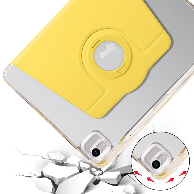 For iPad Air 13 2024 Clear Acrylic 360 Rotation Detachable Leather Tablet Case(Yellow) - iPad Air 13 2024 Cases by PMC TechLife | Online Shopping South Africa | PMC TechLife | Buy Now Pay Later Mobicred