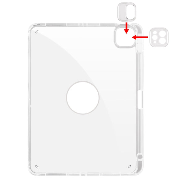 For iPad Air 13 2024 Clear Acrylic 360 Rotation Detachable Leather Tablet Case(Light Purple)