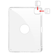 For iPad Pro 11 2024 Clear Acrylic 360 Rotation Detachable Leather Tablet Case(Light Purple)