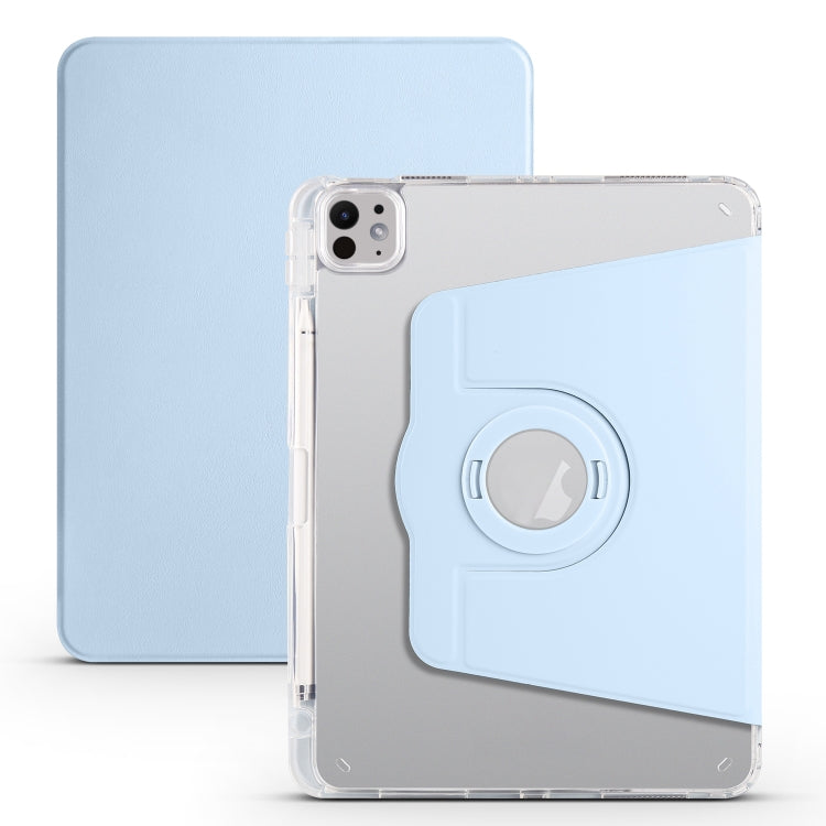 For iPad Pro 13 2024 Clear Acrylic 360 Rotation Detachable Leather Tablet Case(Ice Blue) - iPad Pro 13 2024 Cases by PMC TechLife | Online Shopping South Africa | PMC TechLife | Buy Now Pay Later Mobicred