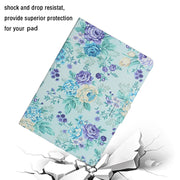 For Amazon Kindle Fire Max 11 Colored Drawing Flower Smart Leather Tablet Case(Purple Flower)