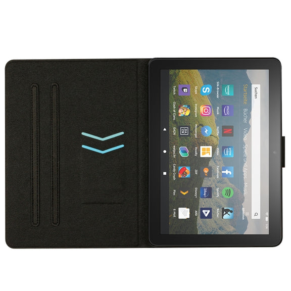 For Amazon Kindle Fire Max 11 Colored Drawing Marble Smart Leather Tablet Case(Pink Blue)