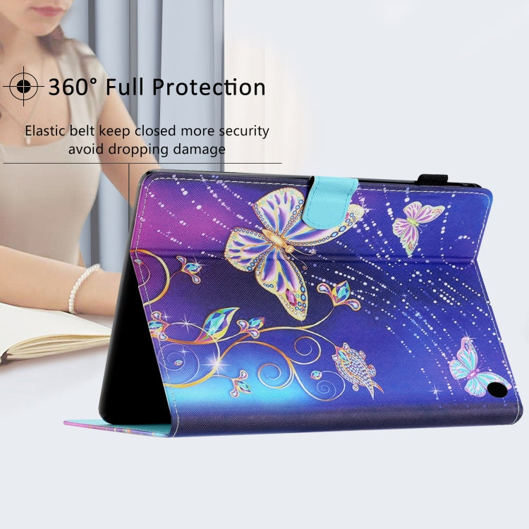 For Amazon Kindle Fire Max 11 Coloured Drawing Stitching Smart Leather Tablet Case(Butterfly) - Amazon by PMC TechLife | Online Shopping South Africa | PMC TechLife | Buy Now Pay Later Mobicred