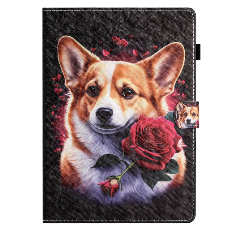For Amazon Kindle Fire Max 11 Coloured Drawing Stitching Smart Leather Tablet Case(Corgi) - Amazon by PMC TechLife | Online Shopping South Africa | PMC TechLife | Buy Now Pay Later Mobicred
