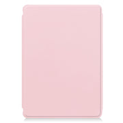 For Samsung Galaxy Tab S9 360 Rotation Transparent Smart Leather Case with Keyboard(Pink)