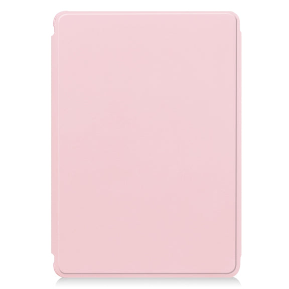 For Samsung Galaxy Tab S9 360 Rotation Transparent Smart Leather Case with Keyboard(Pink)