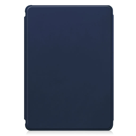 For Samsung Galaxy Tab S9 360 Rotation Transparent Smart Leather Case with Keyboard(Dark Blue)