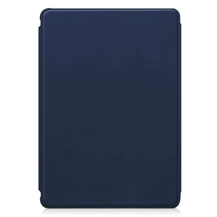 For Samsung Galaxy Tab S9 360 Rotation Transparent Smart Leather Case with Keyboard(Dark Blue)