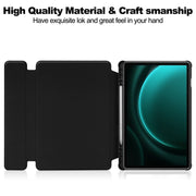 For Samsung Galaxy Tab S9 FE+ / S10+ 360 Rotation Transparent Smart Leather Case with Keyboard(Black)