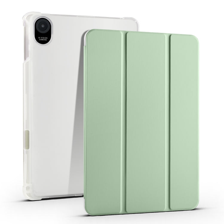 For Honor Pad 8 3-folding Transparent TPU Smart Leather Tablet Case(Matcha Green) - Honor by PMC TechLife | Online Shopping South Africa | PMC TechLife | Buy Now Pay Later Mobicred