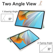 For Honor Pad 8 3-folding Transparent TPU Smart Leather Tablet Case(Light Green)
