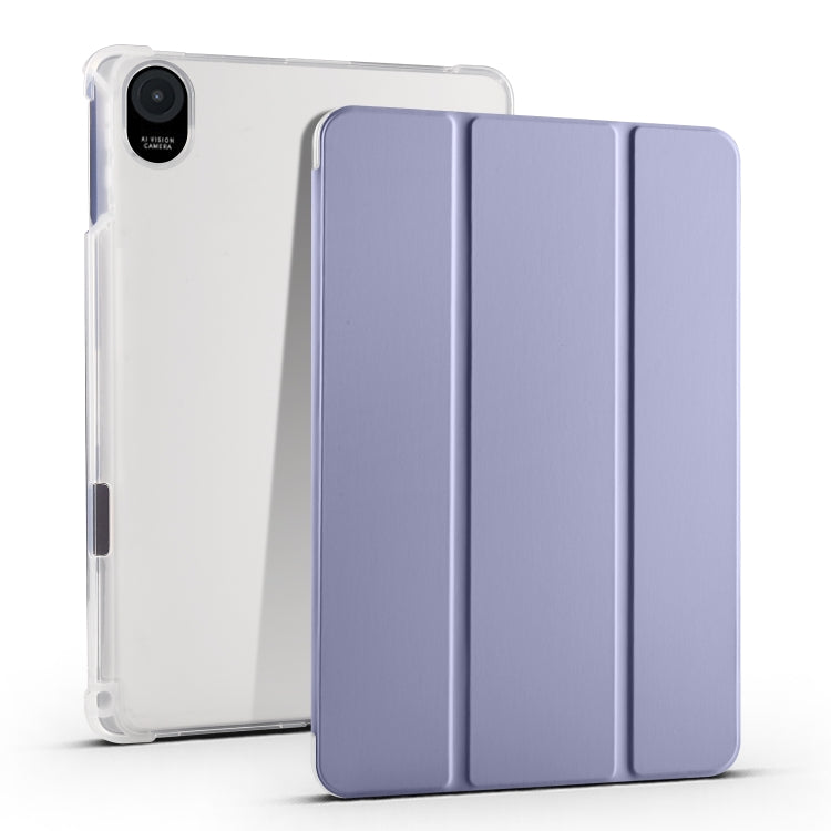 For Honor Pad 8 3-folding Transparent TPU Smart Leather Tablet Case(Purple) - free shipping - PMC TechLife - Order now!