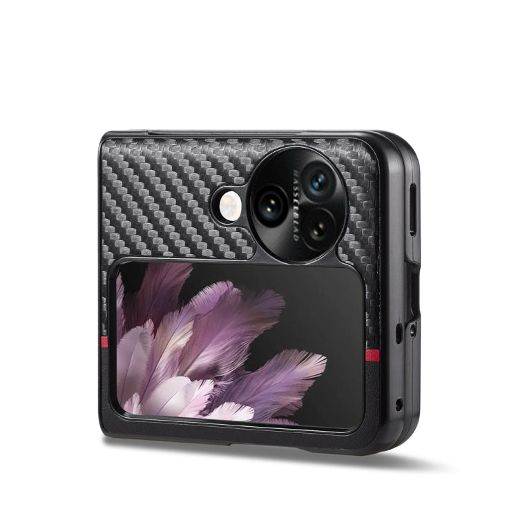 For OPPO Find N3 Flip LC.IMEEKE 3 in 1 Carbon Fiber Texture Shockproof Phone Case(Black) - OPPO Cases by LC.IMEEKE | Online Shopping South Africa | PMC TechLife | Buy Now Pay Later Mobicred