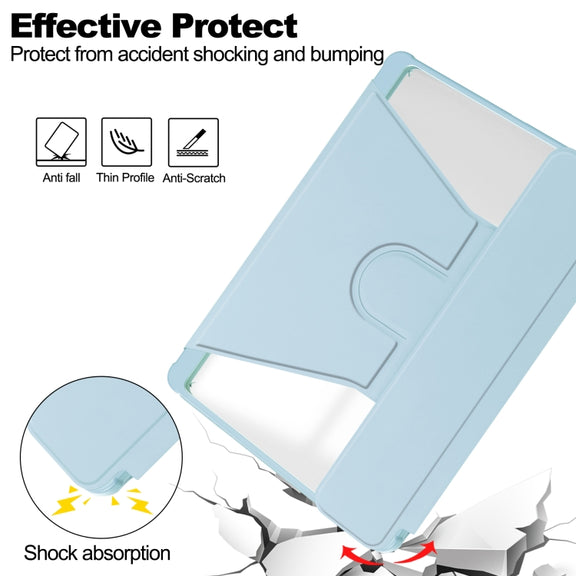 For Samsung Galaxy Tab S9+ 360 Rotation Transparent Smart Leather Case(Sky Blue)