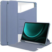 For Samsung Galaxy Tab S9 FE+ / S10+ 360 Rotation Transparent Smart Leather Case(Lavender)