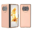 For Huawei Mate X3 Electroplating Genuine Leather + PC Litchi Texture Phone Case(Pink Gold) - Huawei Cases by PMC TechLife | Online Shopping South Africa | PMC TechLife | Buy Now Pay Later Mobicred