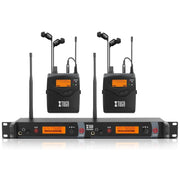 XTUGA RW2080 UHF Wireless Stage Singer In-Ear Monitor System 2 BodyPacks(US Plug)