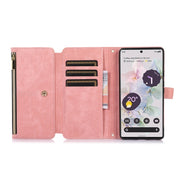 For Google Pixel 7a Dream 9-Card Wallet Zipper Bag Leather Phone Case(Pink)