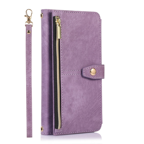 For Google Pixel 7a Dream 9-Card Wallet Zipper Bag Leather Phone Case(Purple)