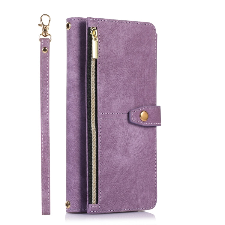 For Google Pixel 7 Pro Dream 9-Card Wallet Zipper Bag Leather Phone Case(Purple) - Google Cases by PMC TechLife | Online Shopping South Africa | PMC TechLife | Buy Now Pay Later Mobicred