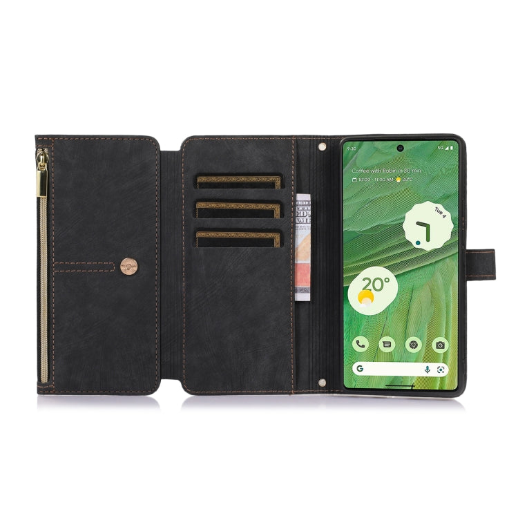 For Google Pixel 7 Dream 9-Card Wallet Zipper Bag Leather Phone Case(Black) - Google Cases by PMC TechLife | Online Shopping South Africa | PMC TechLife | Buy Now Pay Later Mobicred