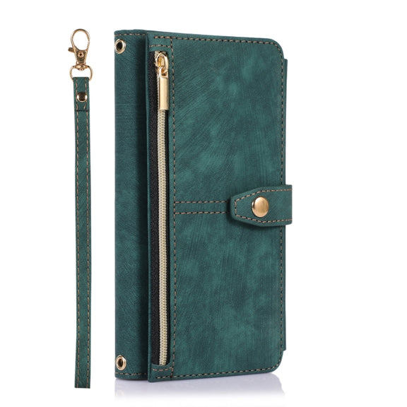 For Google Pixel 6a Dream 9-Card Wallet Zipper Bag Leather Phone Case(Green)