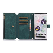 For Google Pixel 6a Dream 9-Card Wallet Zipper Bag Leather Phone Case(Green)