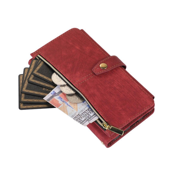 For Google Pixel 6a Dream 9-Card Wallet Zipper Bag Leather Phone Case(Red)