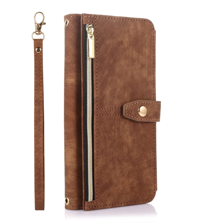 For Google Pixel 6 Dream 9-Card Wallet Zipper Bag Leather Phone Case(Brown) - Google Cases by PMC TechLife | Online Shopping South Africa | PMC TechLife | Buy Now Pay Later Mobicred