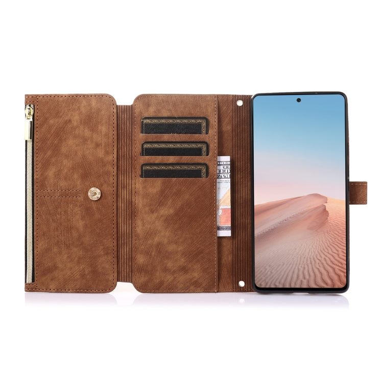 For Google Pixel 6 Dream 9-Card Wallet Zipper Bag Leather Phone Case(Brown) - Google Cases by PMC TechLife | Online Shopping South Africa | PMC TechLife | Buy Now Pay Later Mobicred