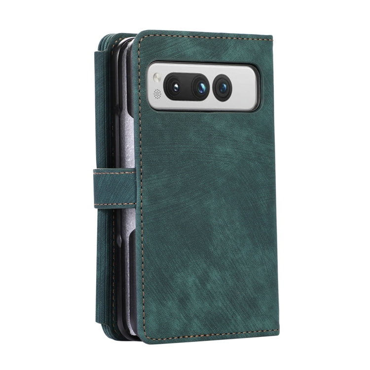 For Google Pixel Fold Dream 9-Card Wallet Zipper Bag Leather Phone Case(Green) - Google Cases by PMC TechLife | Online Shopping South Africa | PMC TechLife | Buy Now Pay Later Mobicred