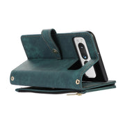 For Google Pixel Fold Dream 9-Card Wallet Zipper Bag Leather Phone Case(Green)