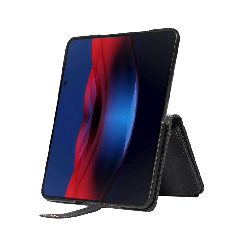 For Google Pixel Fold Dream 9-Card Wallet Zipper Bag Leather Phone Case(Black) - Google Cases by PMC TechLife | Online Shopping South Africa | PMC TechLife | Buy Now Pay Later Mobicred