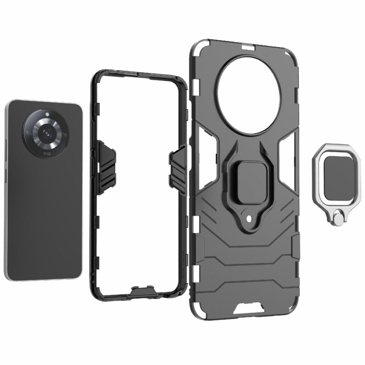 For Realme 11 Magnetic Ring Holder PC + TPU Phone Case(Black) - Realme Cases by PMC TechLife | Online Shopping South Africa | PMC TechLife | Buy Now Pay Later Mobicred
