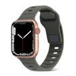 For Apple Watch Ultra 49mm Square Buckle Stripes Silicone Watch Band(Dark Green) - Watch Bands by PMC TechLife | Online Shopping South Africa | PMC TechLife