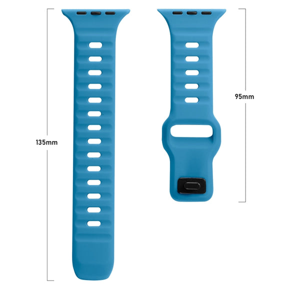For Apple Watch Ultra 49mm Square Buckle Stripes Silicone Watch Band(Pine Green)