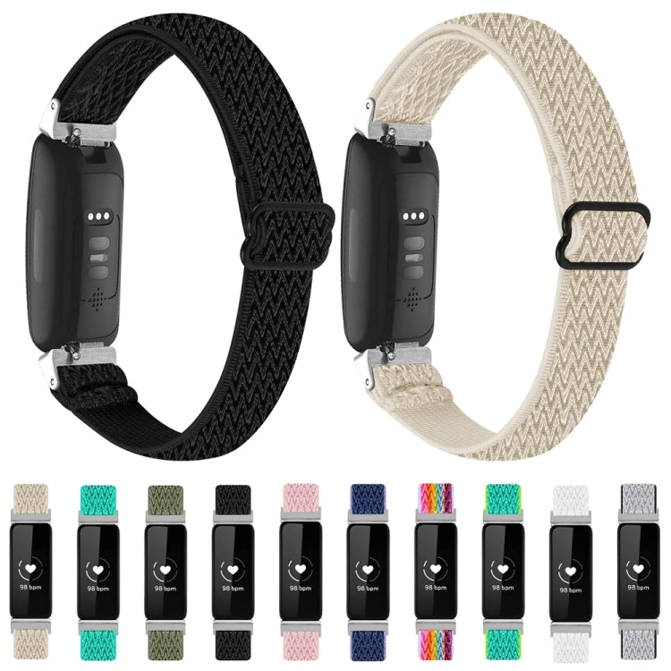 For Fitbit Inspire 3 Buckle Wave Braided Nylon Watch Band(Black) - Watch Bands by PMC TechLife | Online Shopping South Africa | PMC TechLife