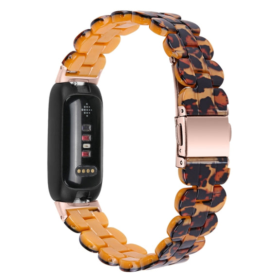 For Fitbit Inspire 3 Oval Resin Replacement Watch Band(Leopard)