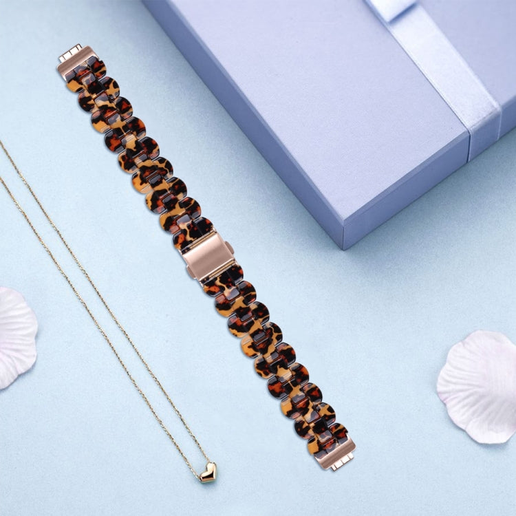 For Fitbit Inspire 3 Oval Resin Replacement Watch Band(Leopard)