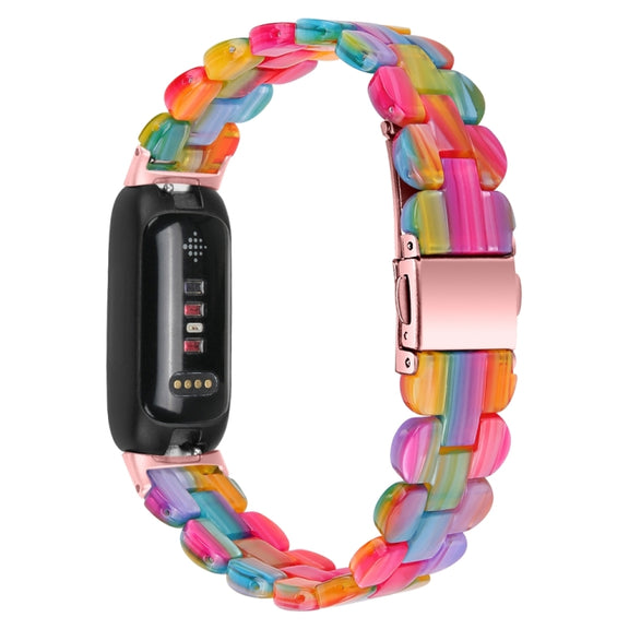 For Fitbit Inspire 3 Oval Resin Replacement Watch Band(Rainbow)