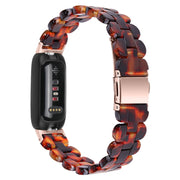 For Fitbit Inspire 3 Oval Resin Replacement Watch Band(Tortoiseshell)
