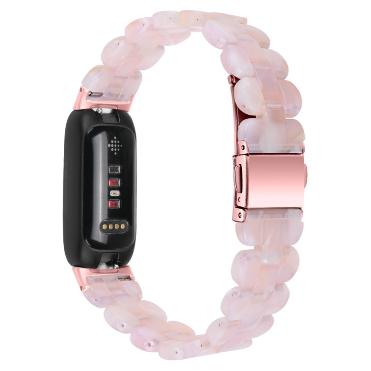 For Fitbit Inspire 3 Oval Resin Replacement Watch Band(Pink Flower)