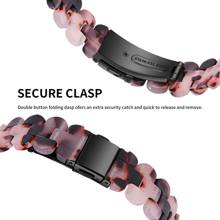 For Fitbit Inspire 3 Oval Resin Replacement Watch Band(Tortoise Flower)