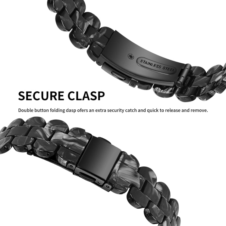 For Fitbit Inspire 3 Oval Resin Replacement Watch Band(Black Flower)