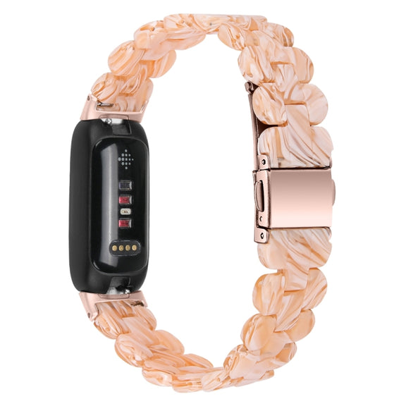 For Fitbit Inspire 3 Oval Resin Replacement Watch Band(Silk White)