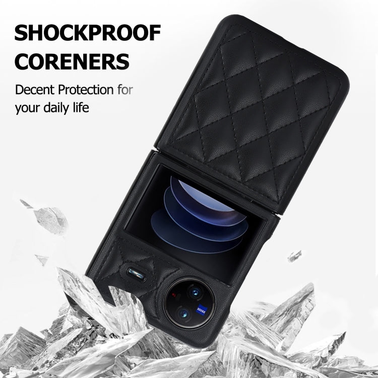 For vivo X Flip Rhombic Microfiber Folding Phone Case(Black) - free shipping - PMC TechLife - Order now!