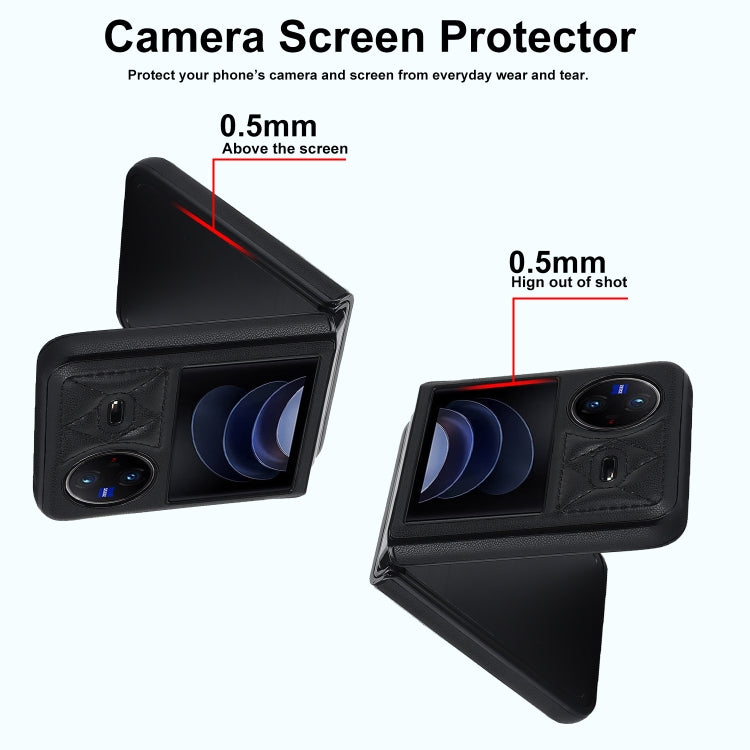 For vivo X Flip Rhombic Microfiber Folding Phone Case(Black) - free shipping - PMC TechLife - Order now!